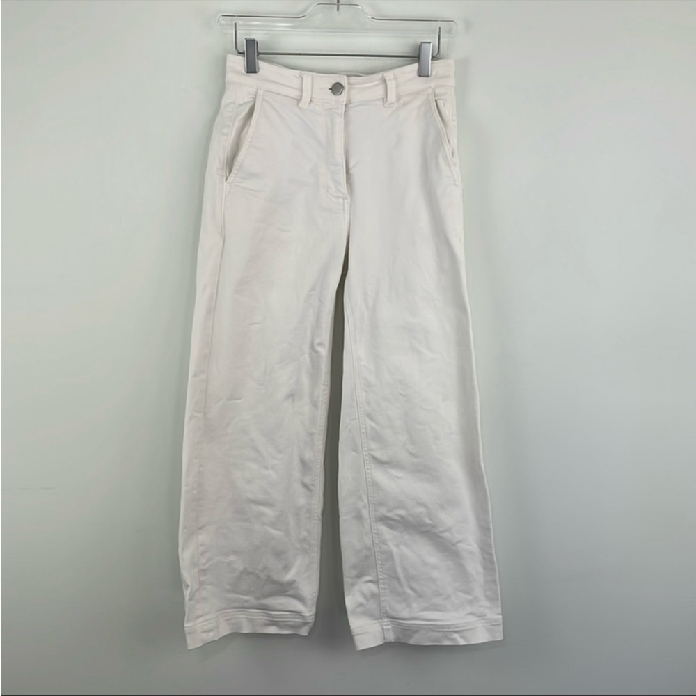 Everlane White Wide Leg Ankle Crops Denim Pants Jeans Sz 2